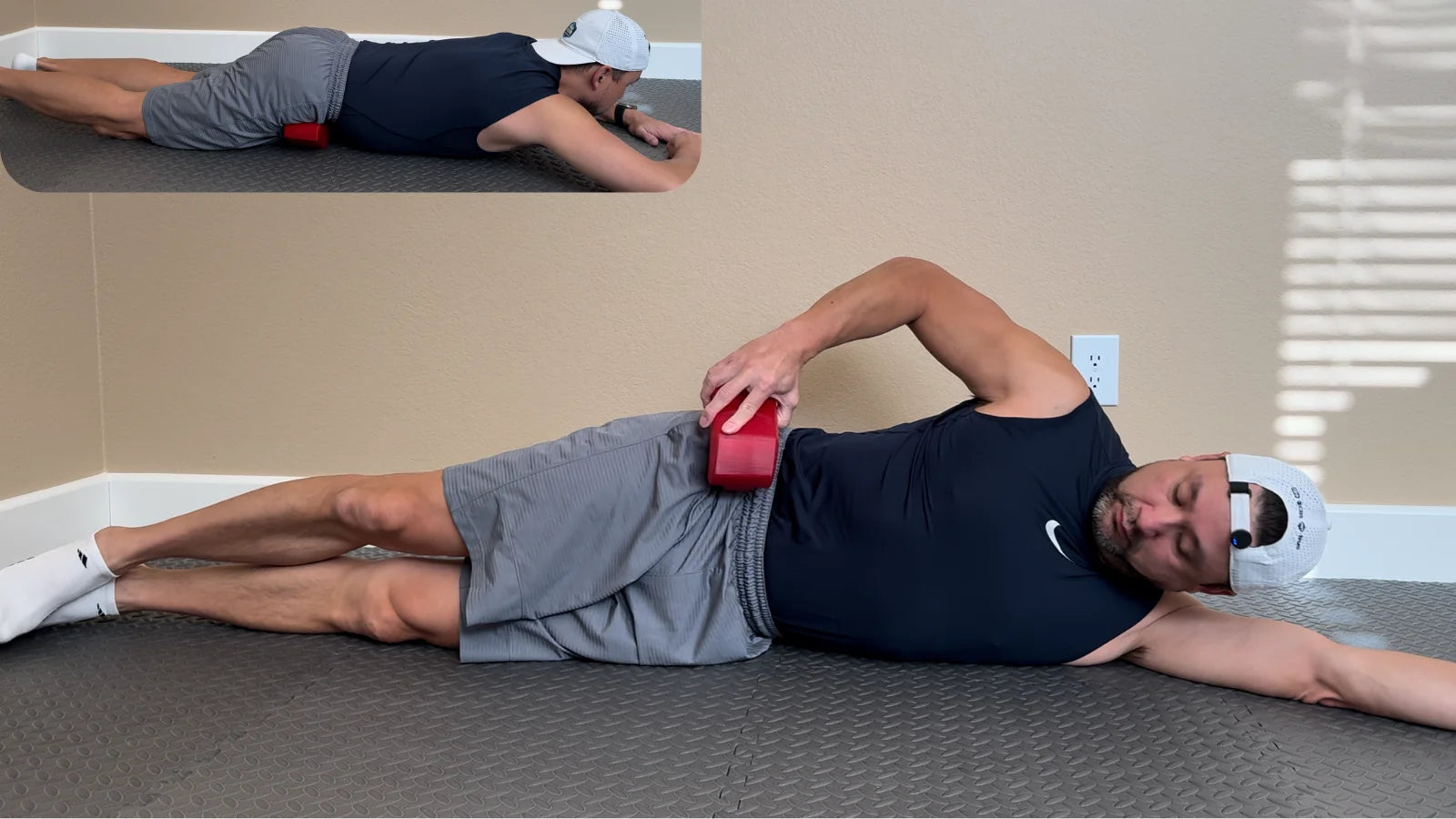 Bryan Lee using Core Nexus for psoas release — proper prone position on exercise mat